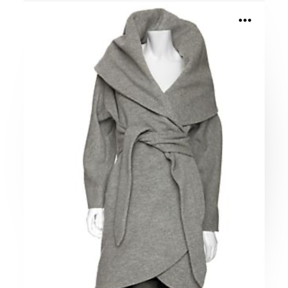 Mara Hoffman Shawl Collar grey wrap coat